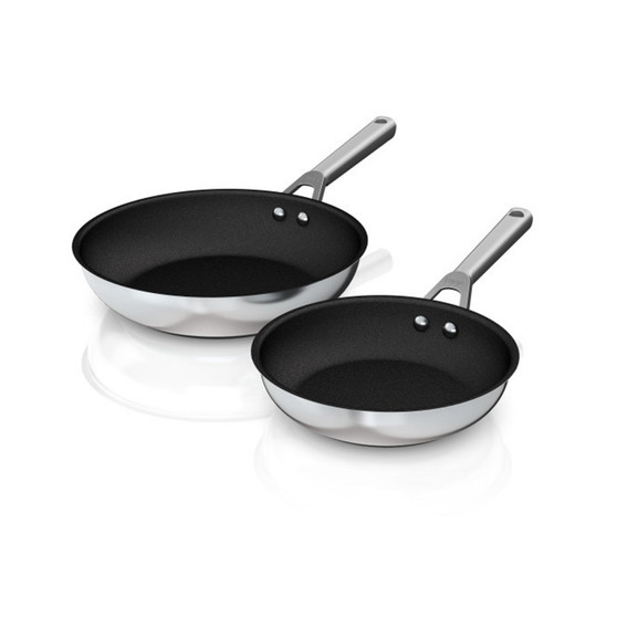 Foodi NeverStick Stainless 8" and 10.25" Fry Pan Set