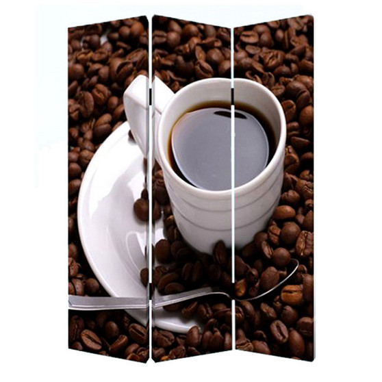 Double sided with different Design 3 Panel 6' Coffee Time Screen