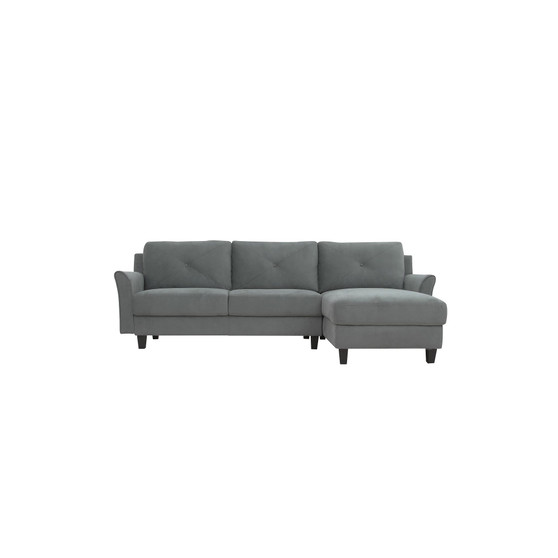 Harvard 3 Seat Sectional Sofa Upholstered Microfiber Fabric Curved Arms