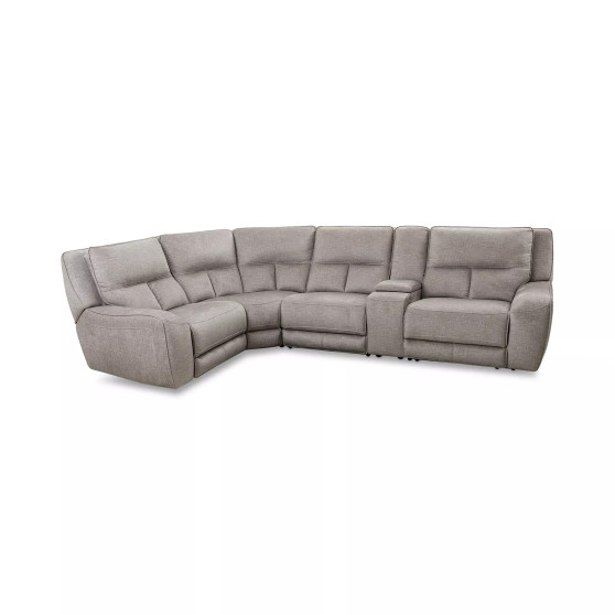 Terrine 5-Pc. Fabric Sectional with 2 Power Motion Recliners and 1 USB Console
