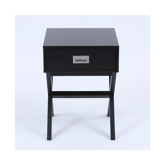 X-Leg Accent End Table With Storage