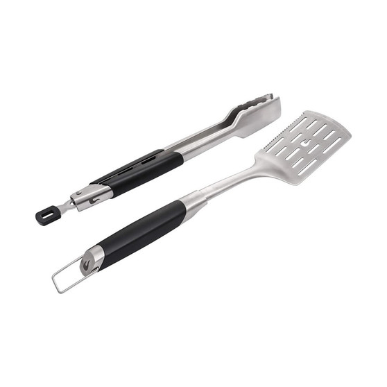 2 Piece Kitchen Utensil Tool Set, Black & Silver