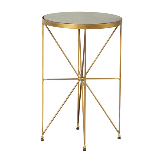 Round Accent Table with Marble Top