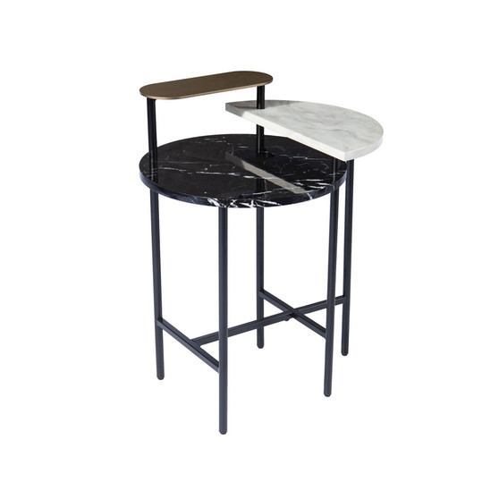 Arcklid Faux Marble End Table with Storage