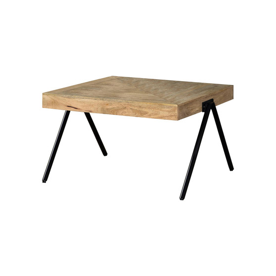 18.5" Iron Rectangular Coffee Table with Metal Legs
