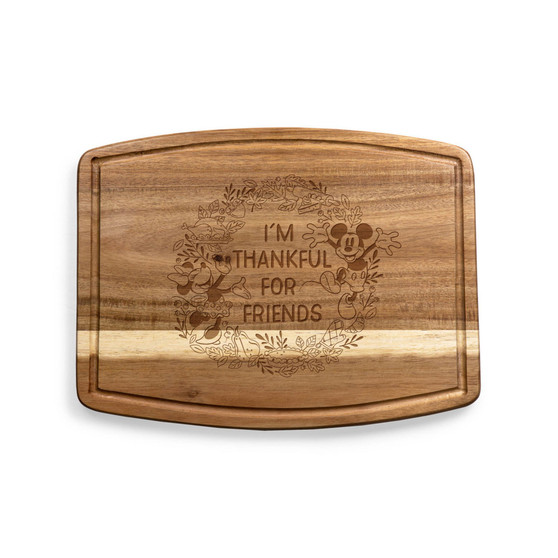 Disney's Mickey Minnie Mouse Thanksgiving Ovale Acacia Cutting Board
