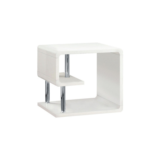 Lazer White End Table