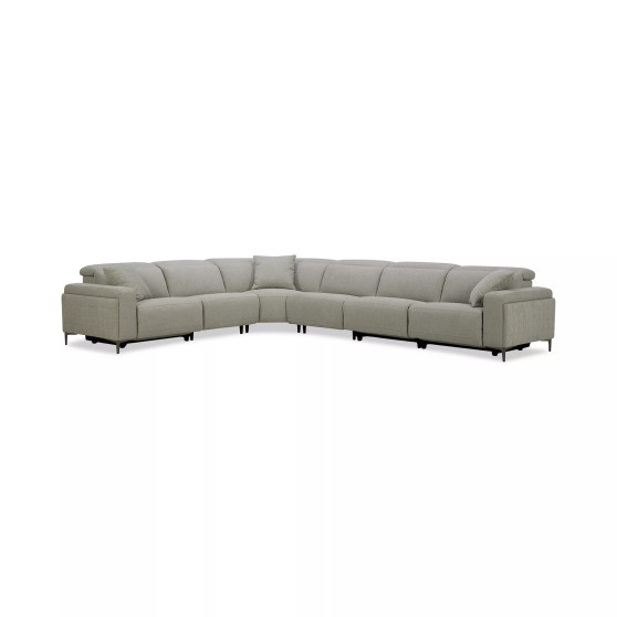 Adney 161" 6-Pc. Zero Gravity Fabric Sectional with 3 Power Recliners