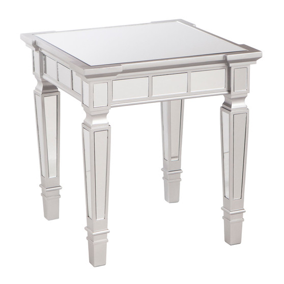 Smyth Glam Mirrored Square End Table