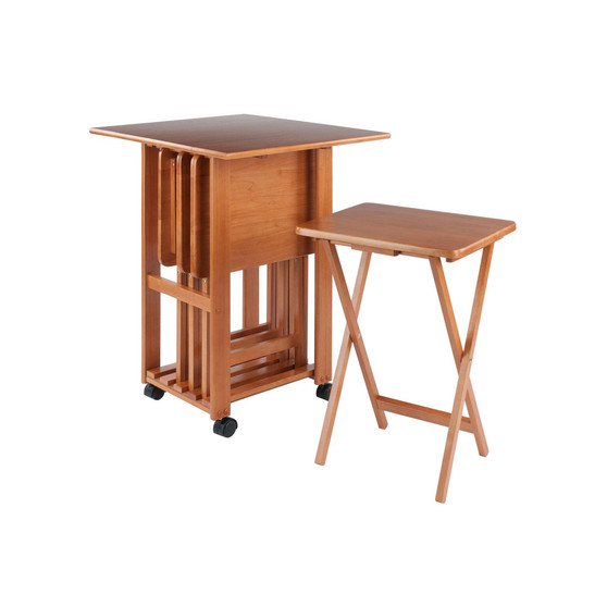 Sophia 5-Pc Snack Table Set, Teak