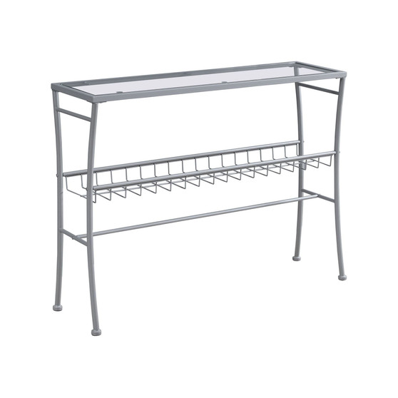 Accent Table - 42" L Tempered Glass Hall Console
