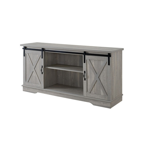 58" Modern Farmhouse Wood TV Stand