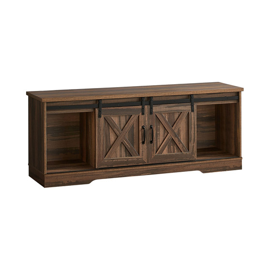 TV Stand with 2 Barn-Style Sliding Doors