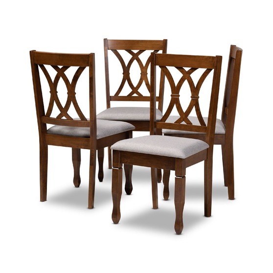 Augustine Modern and Contemporary Fabric Upholstered 4 Piece Dining Chair Set Set