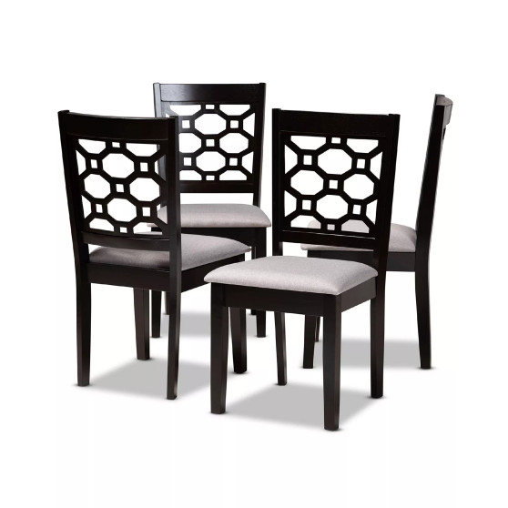 Peter Modern and Contemporary Fabric Upholstered 4 Piece Dining Chair Set