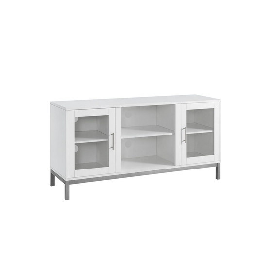 52" Avenue Wood TV Console with Metal Legs - White
