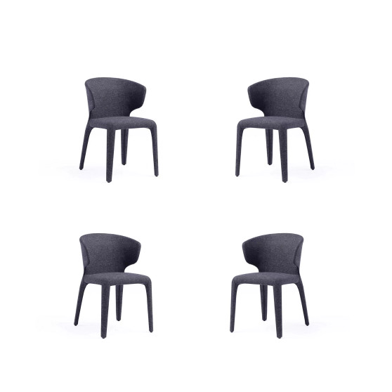 Conrad 4-Piece Woven Tweed Upholstered Dining Chair Set