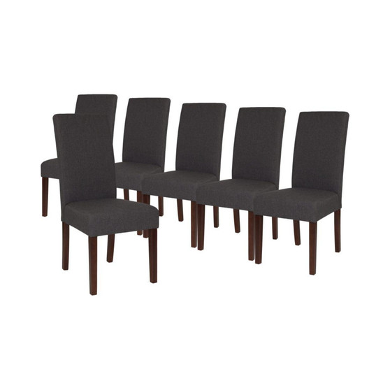 Ellison Mid-Century Panel Back Parsons Accent Dining Chair - Set Of 6