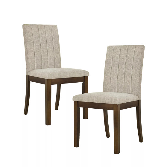 Everly 19.5" 2 Piece Upholstered Channel-back Dining Chair