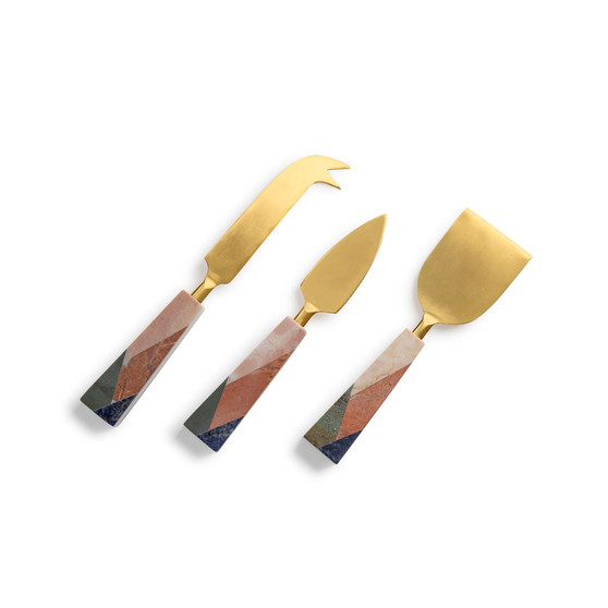 Galicia Marble Cheese Knives, Set of 3