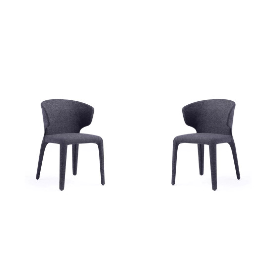 Conrad 2-Piece Woven Tweed Upholstered Dining Chair Set