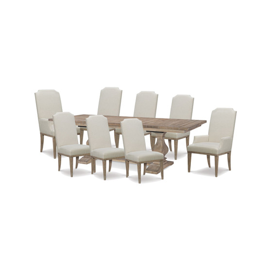 Rachael Ray Monteverdi 2 9-Pc. Dining Set (Table, 6 Upholstered Side Chairs & 2 Upholstered Arm Chairs)