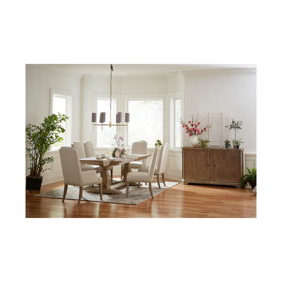 Rachael Ray Monteverdi 2 7-Pc. Dining Set (Table, 4 Upholstered Side Chairs & 2 Upholstered Arm Chairs)