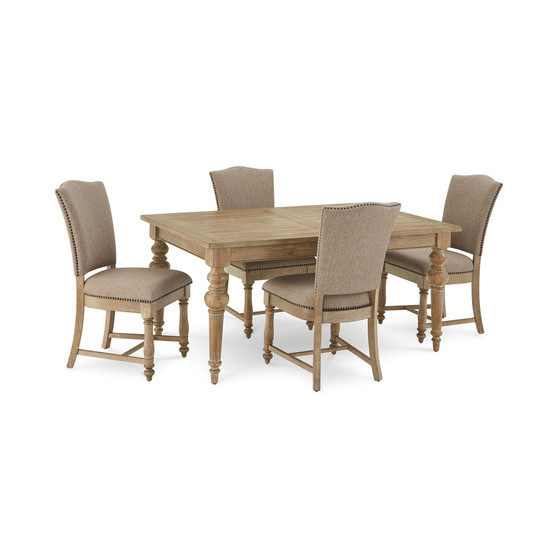 Sonora 5-pc. Dining Set (Rectangular Expandable Table + 4 Upholstered Side Chairs)