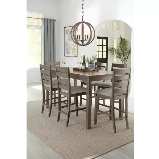 Max Meadows Laminate Counter Height Dining 7-Pc Set (Rectangular Table + 6 Chairs)