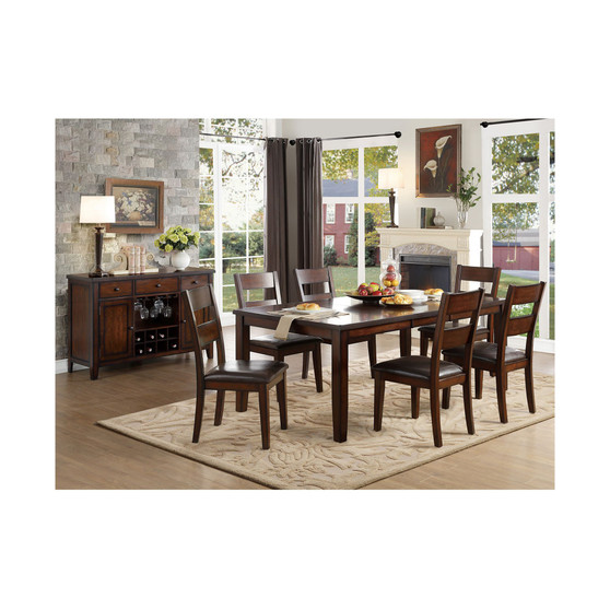 Leona 7pc Dining Set (Rectangular Dining Table & 6 Side Chairs)