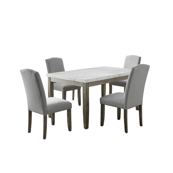 Emily Marble Dining 5-Pc Set ( Table & 4 Side Chairs)
