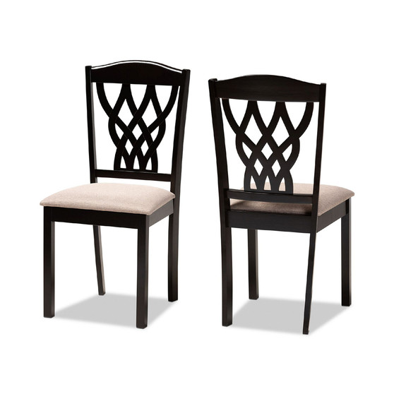 Delilah Modern and Contemporary Fabric Upholstered 2 Piece Dining Chair Set