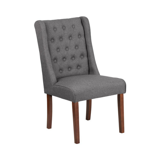 Harmony Button Tufted Parsons Chair With Side Panel Detail