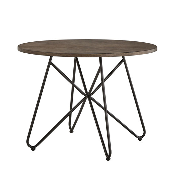 Webber Round Dining Set with Iron Legs and High-Back Chairs