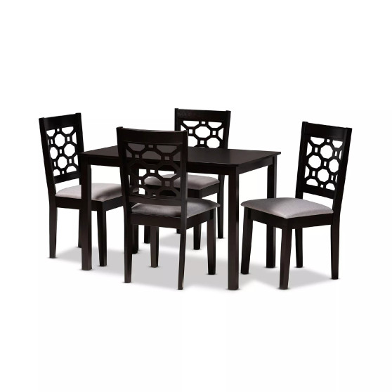 Henry Modern and Contemporary Fabric Upholstered 5 Piece Dining Set