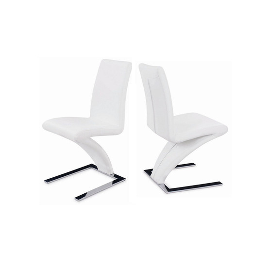 New Spec Z-Shape Leatherette Side Chair Set of 2 Pieces