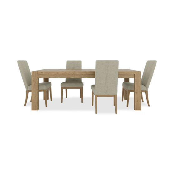 Davie Rectangle Dining 5pc Set (Table + 4 Upholstered Side Chair)