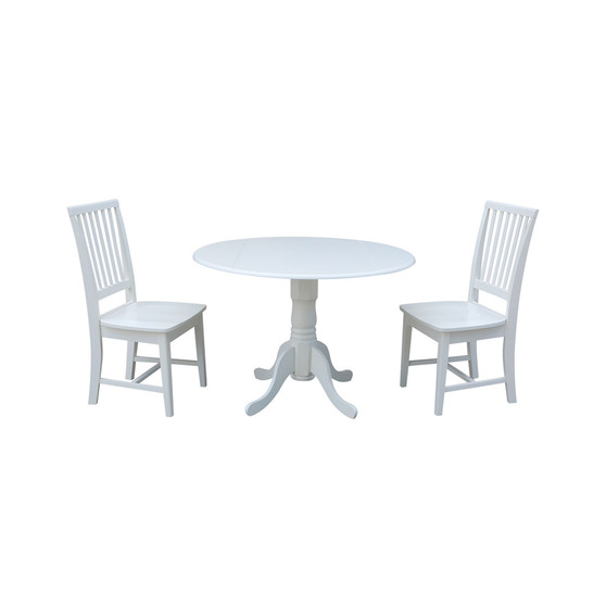 42" Dual Drop Leaf Table With 2 Mission Chairs