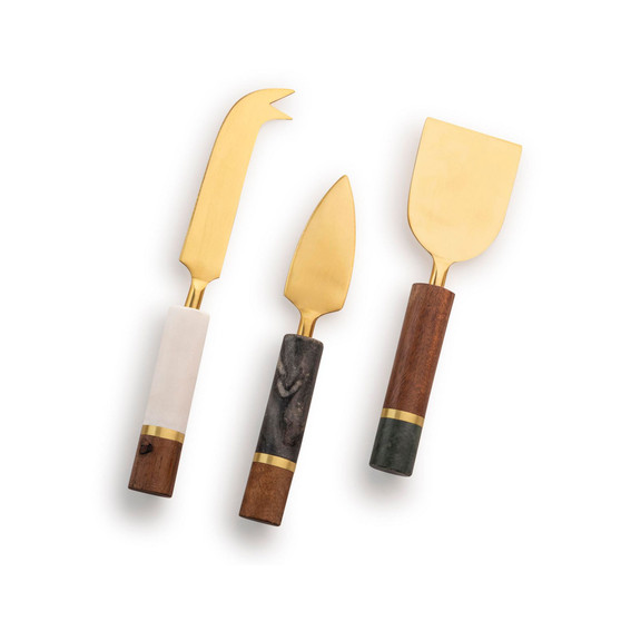 Evora Marble Cheese Knives, Set of 3