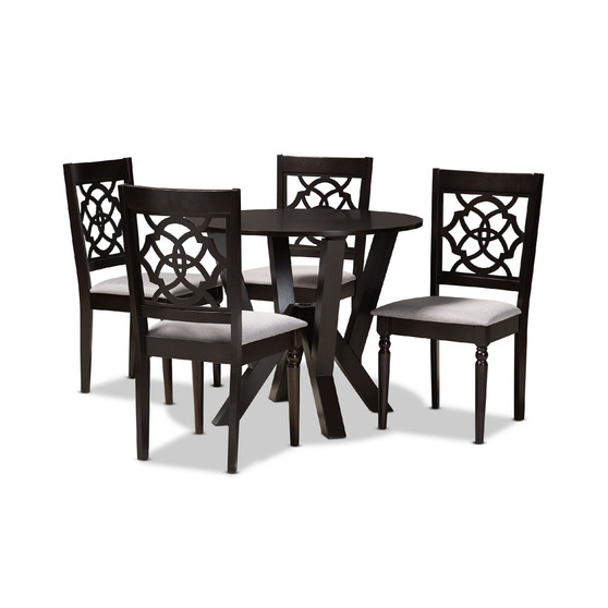 Alma Modern and Contemporary Fabric Upholstered 5 Piece Dining Set