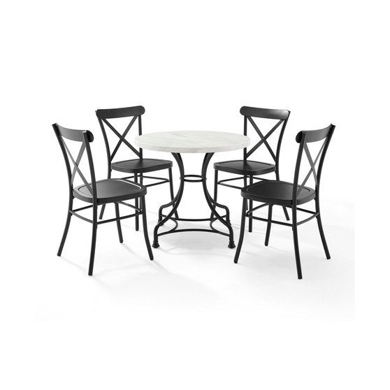 Madeleine 32" 5 Piece Dining Set With Camille Chairs