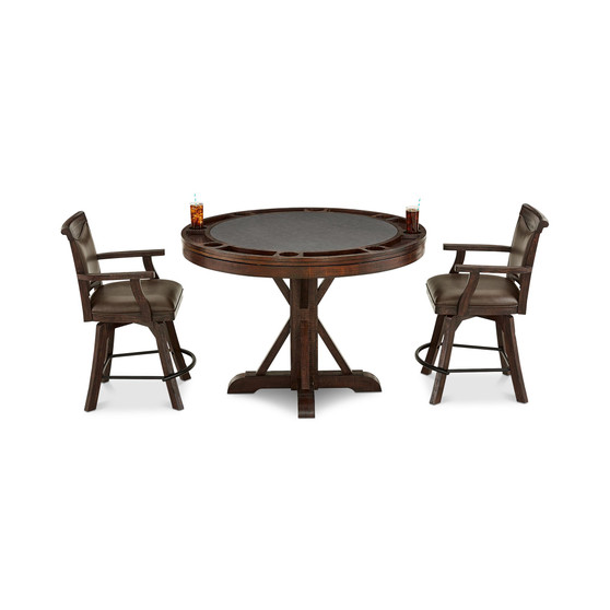 Pawling 3 Piece Counter Height Game Set (Convertible Table and 2 stools)