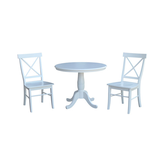 36" Round Top Pedestal Table - With 2 C08-613 Chairs
