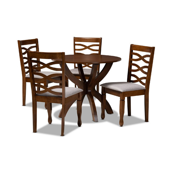 Modern and Contemporary Fabric Upholstered 5 Piece Dining Set