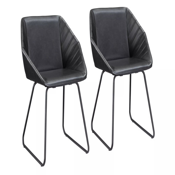 31" Steel, Polyurethane Miguel Geometric Dining Chair