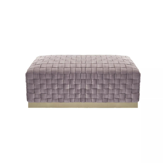 Satine Woven Bench with Metal Base