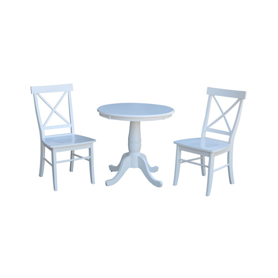 30" Round Top Pedestal Table- With 2 C08-613 Chairs