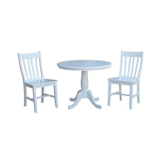 36" Round Top Pedestal Table - With 2 C08-61 Chairs