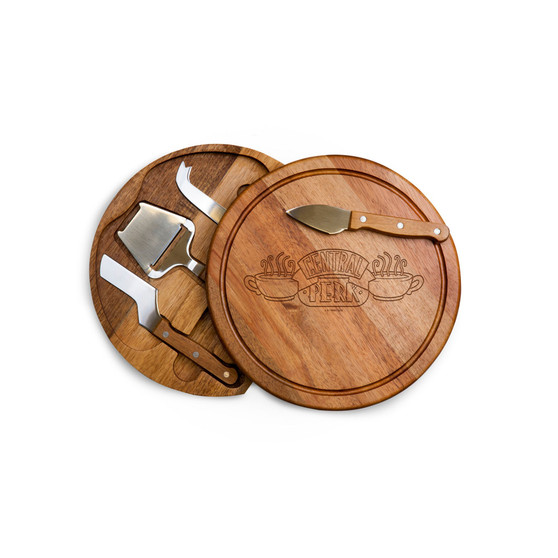 Friends Central Perk Acacia Circo Cheese Cutting Board Tools Set, 5 Piece