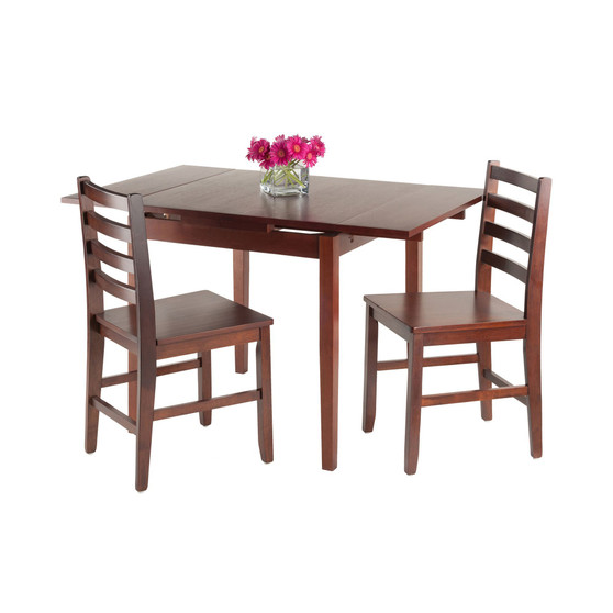 Pulman 3-Piece Set Extension Table with 2 Ladder Back Chairs